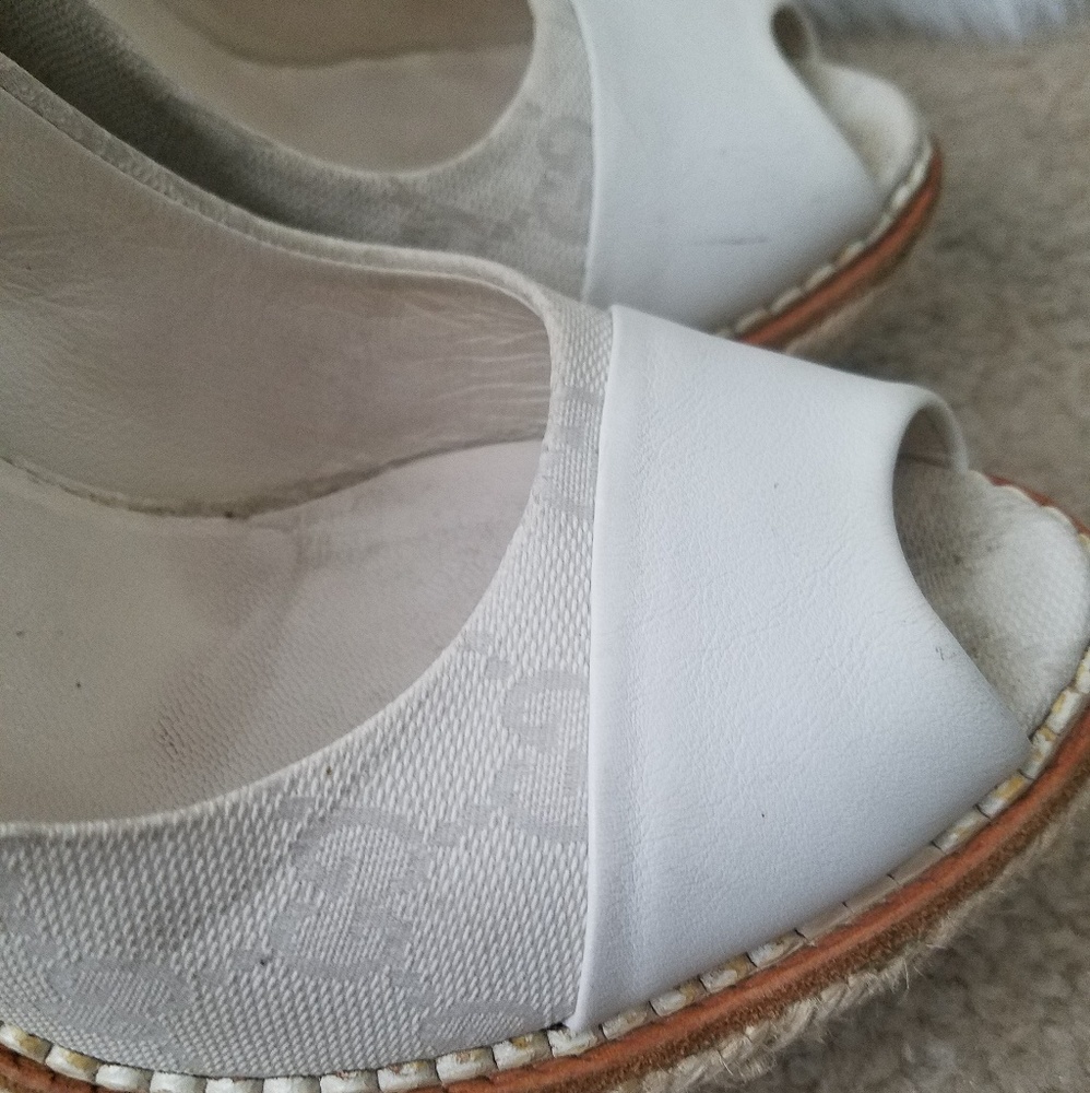 Gucci Off White Wedge Espadrilles Size 38 or 8 - Picture 6 of 8